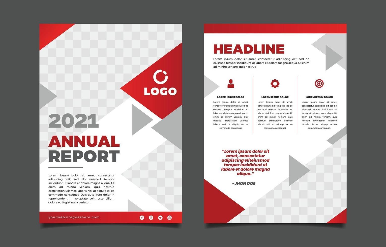 Triangle Annual Report Template vector