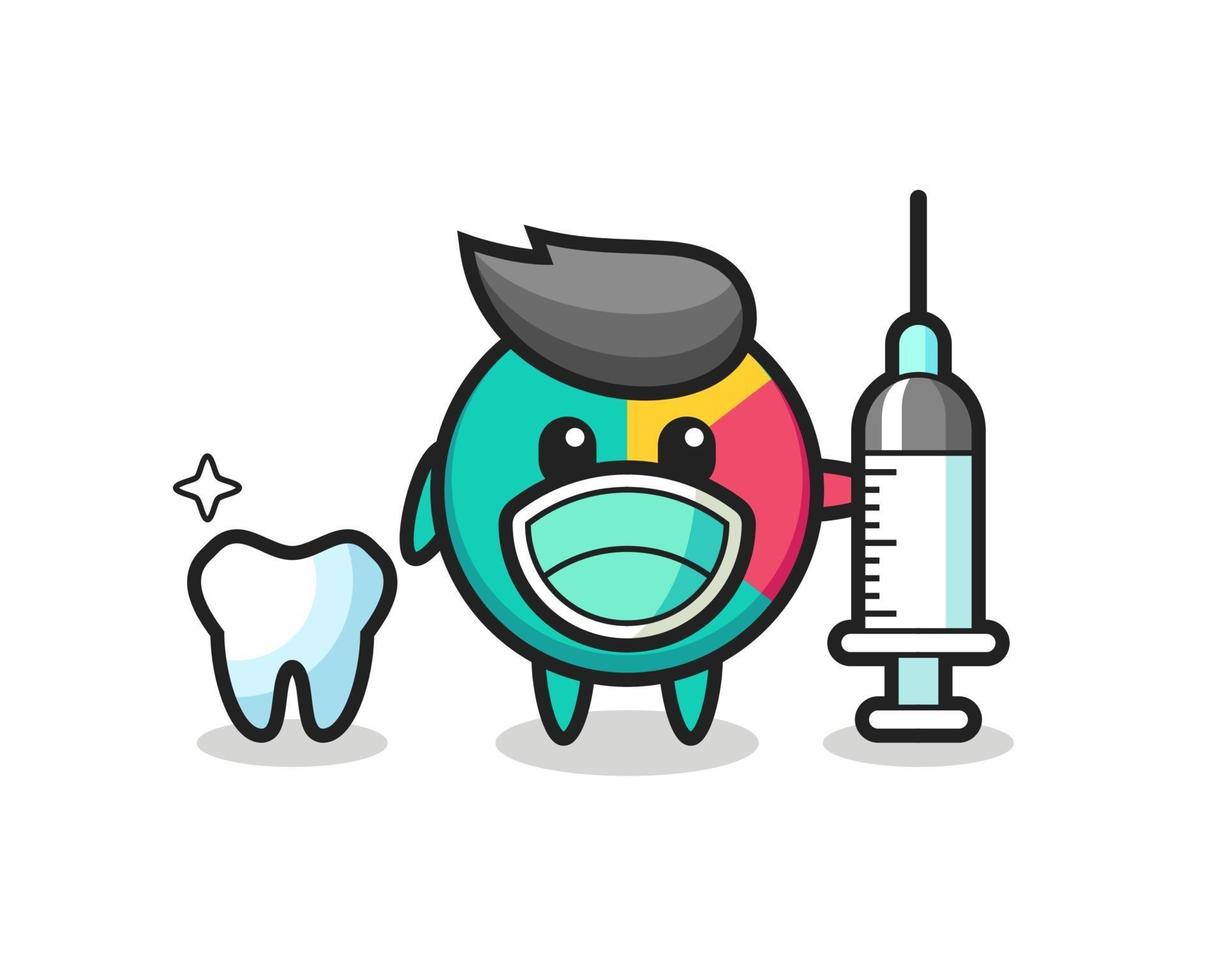 Mascot character of chart as a dentist vector