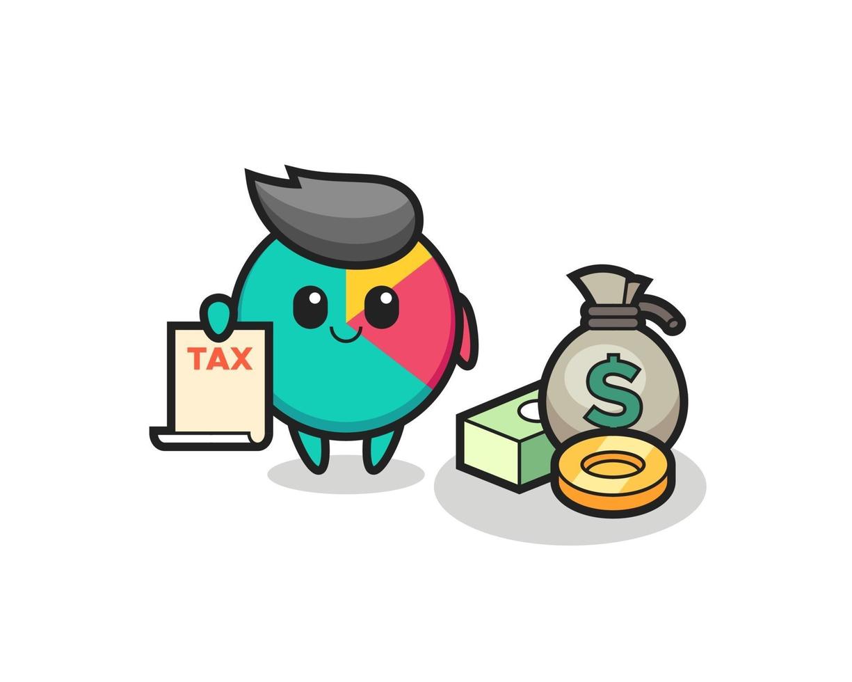 Character cartoon of chart as a accountant vector