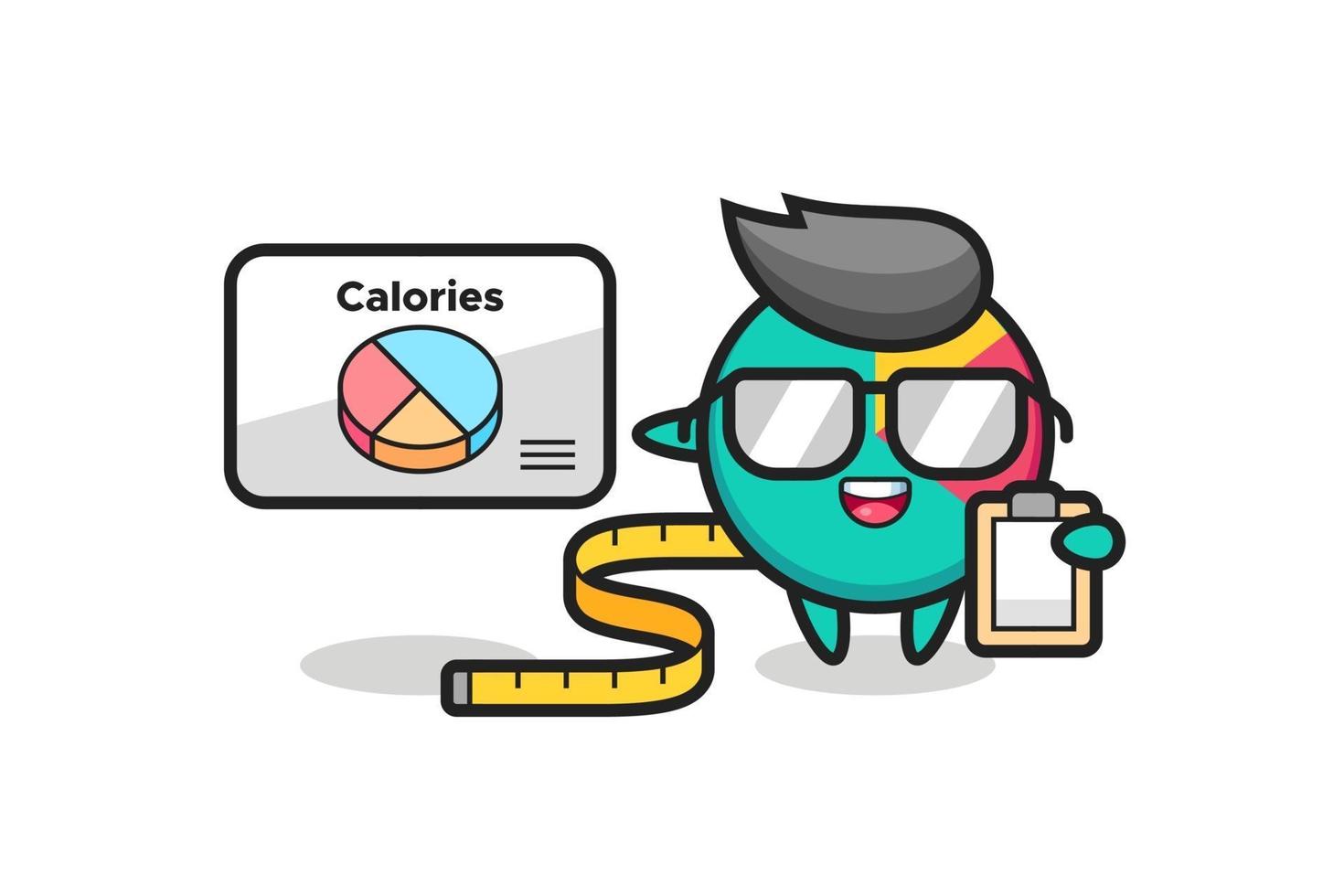 Illustration of chart mascot as a dietitian vector