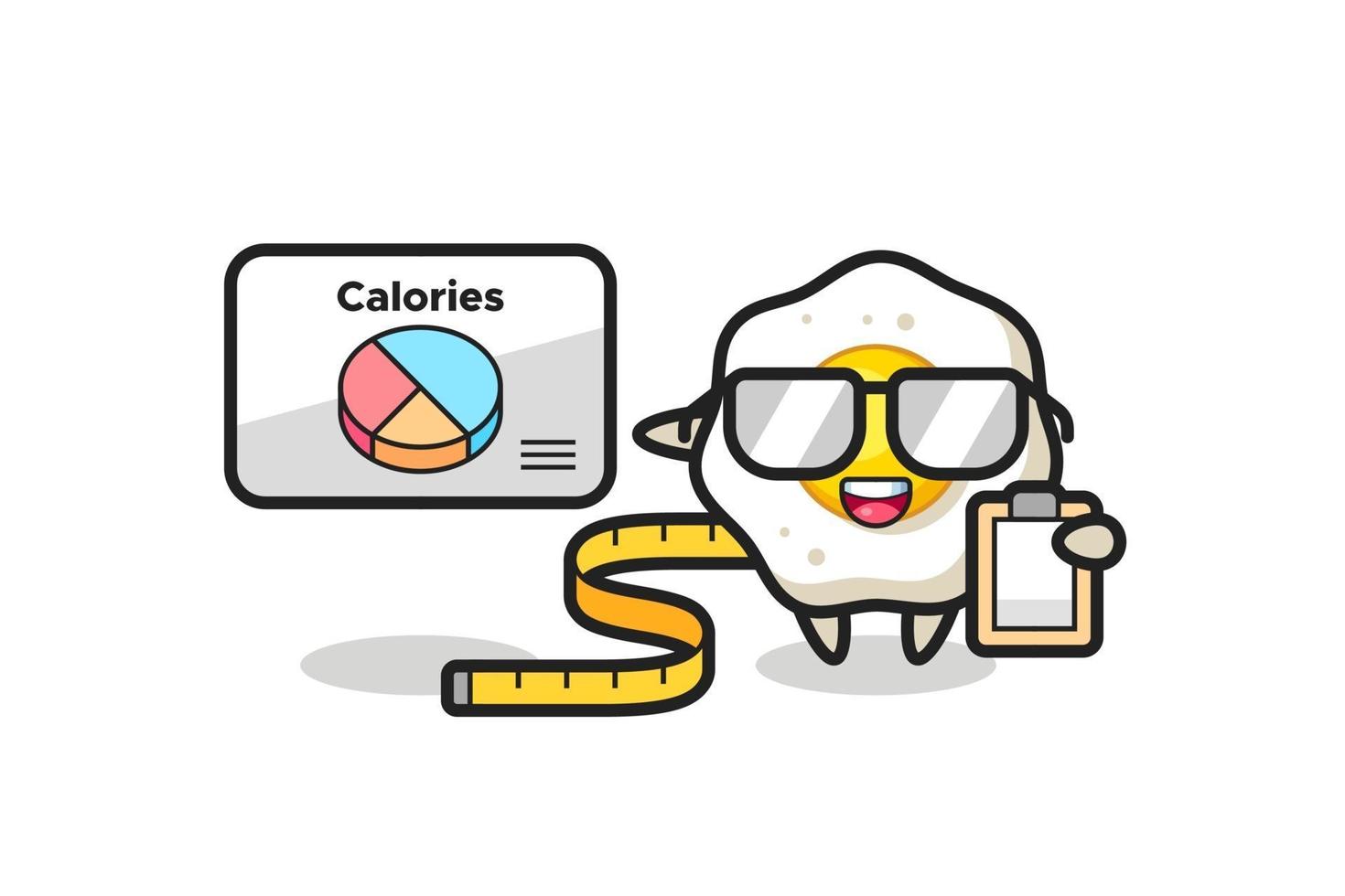 Illustration of fried egg mascot as a dietitian vector