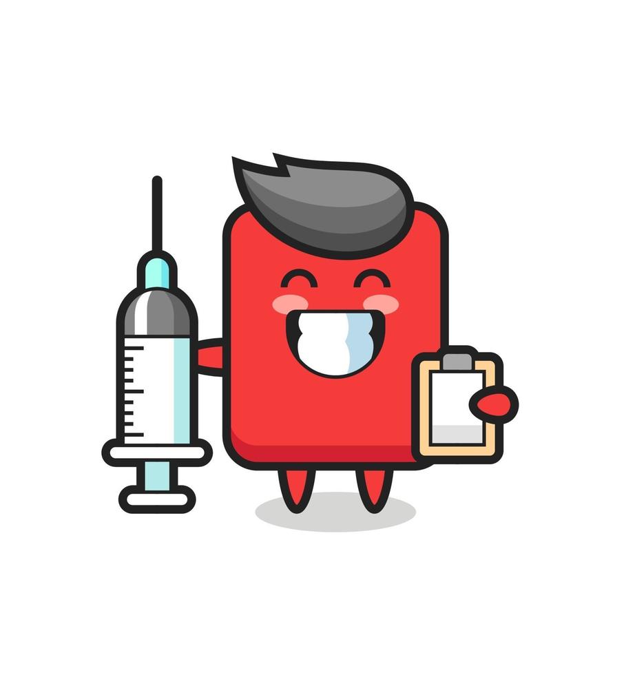 Mascot Illustration of red card as a doctor vector