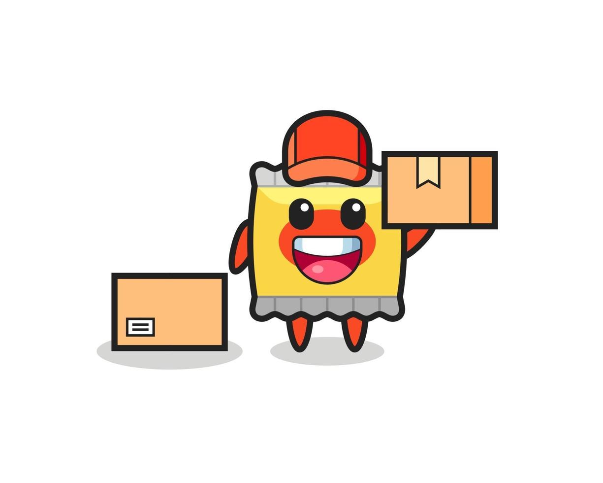 Mascot Illustration of snack as a courier vector