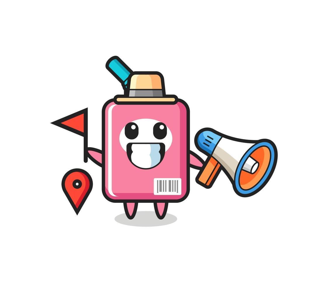 Character cartoon of milk box as a tour guide vector