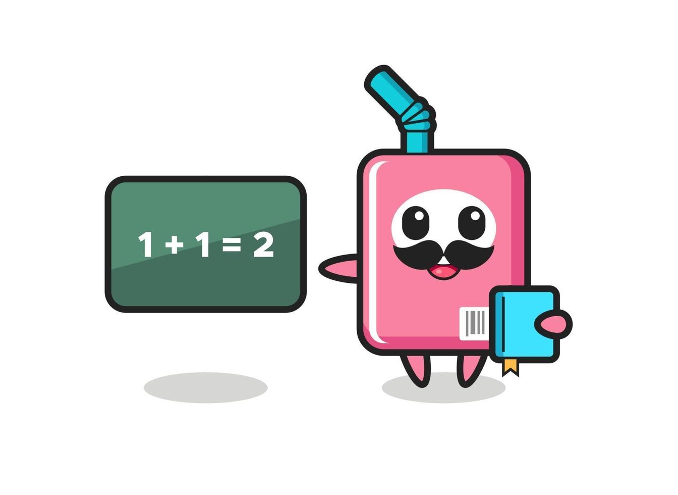 Illustration of milk box character as a teacher vector