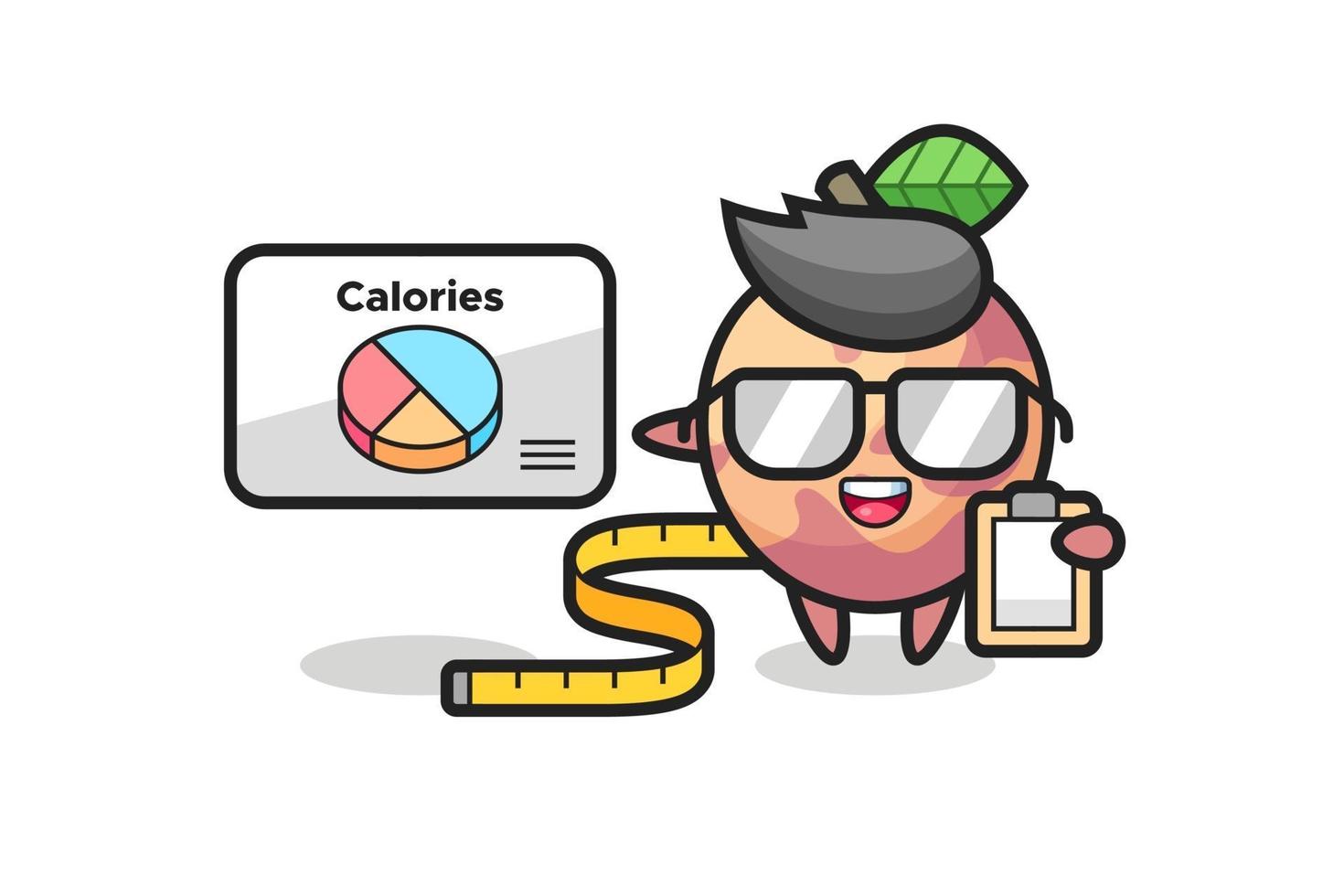 Illustration of pluot fruit mascot as a dietitian vector