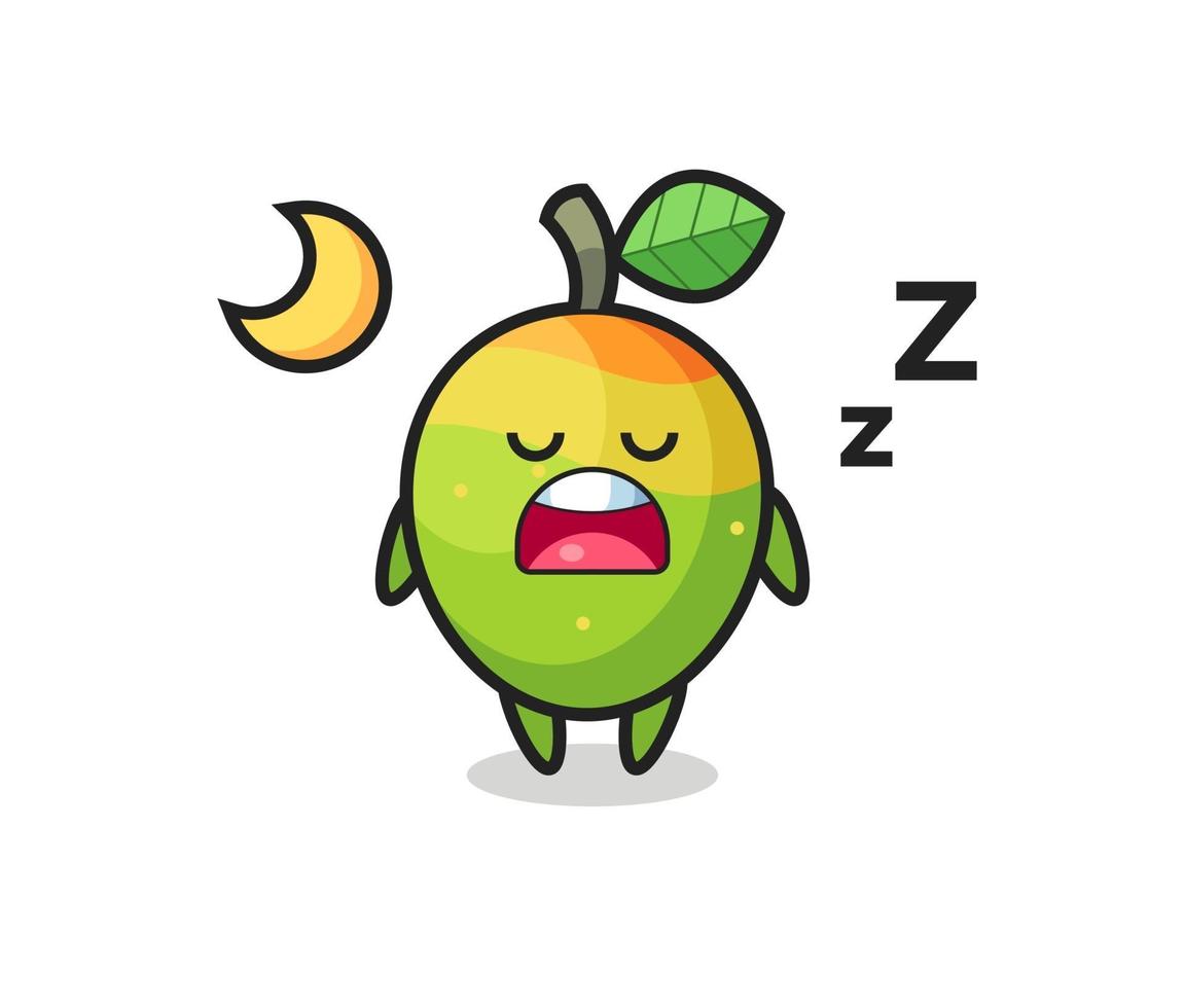 mango character illustration sleeping at night vector