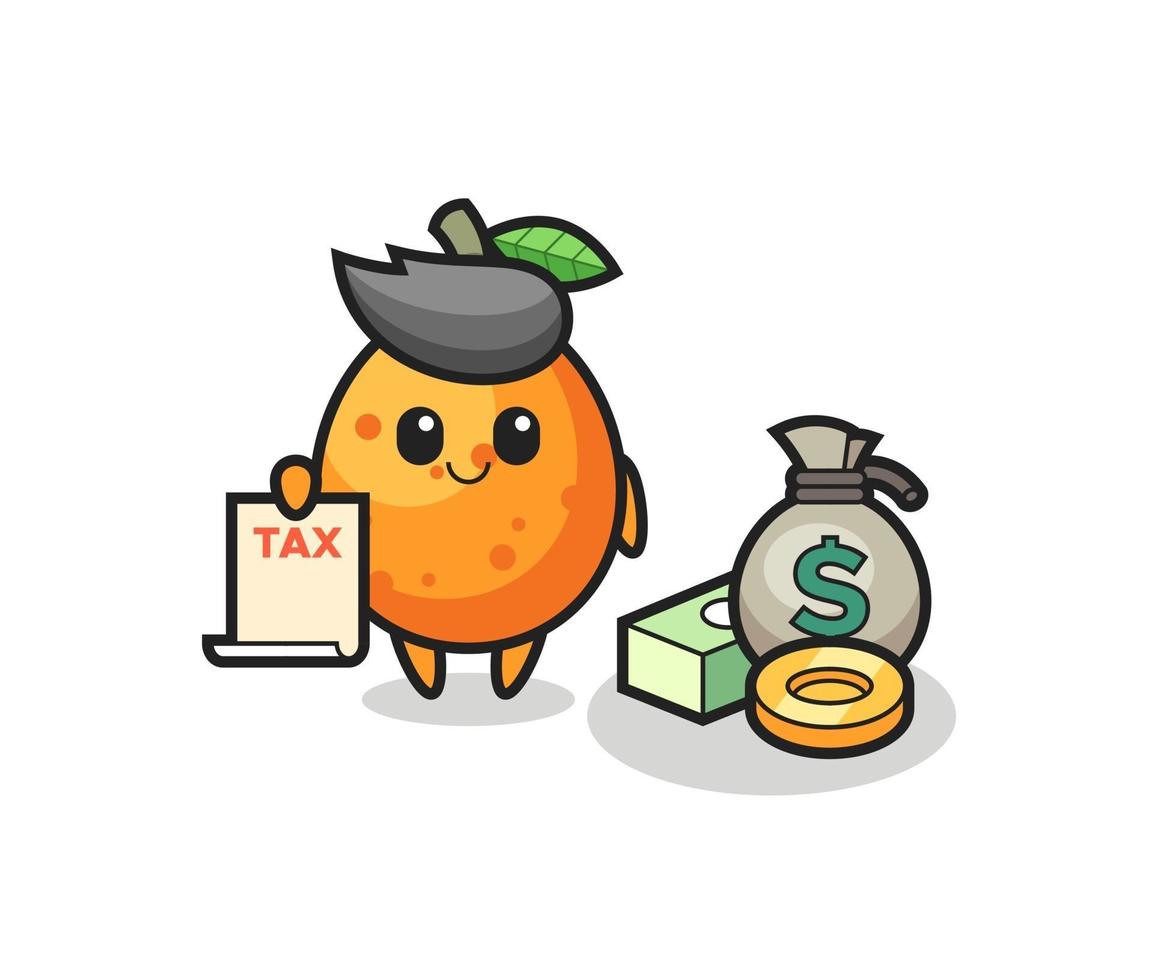 Character cartoon of kumquat as a accountant vector