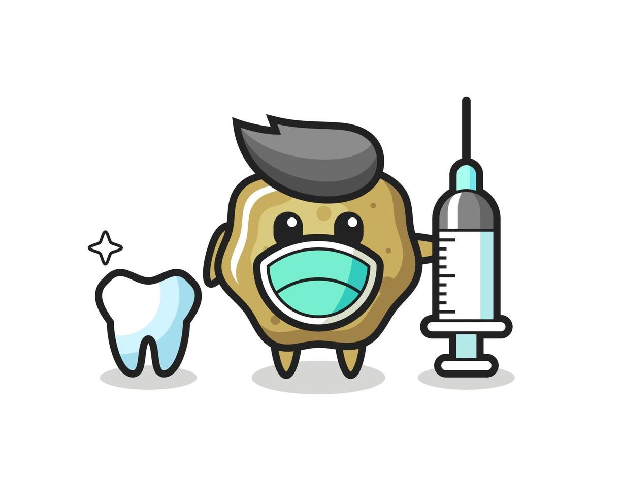 Mascot character of loose stools as a dentist vector