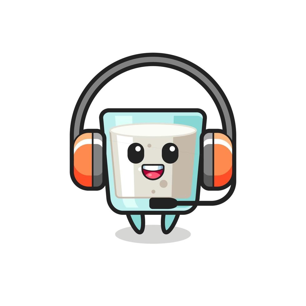 Cartoon mascot of milk as a customer service vector