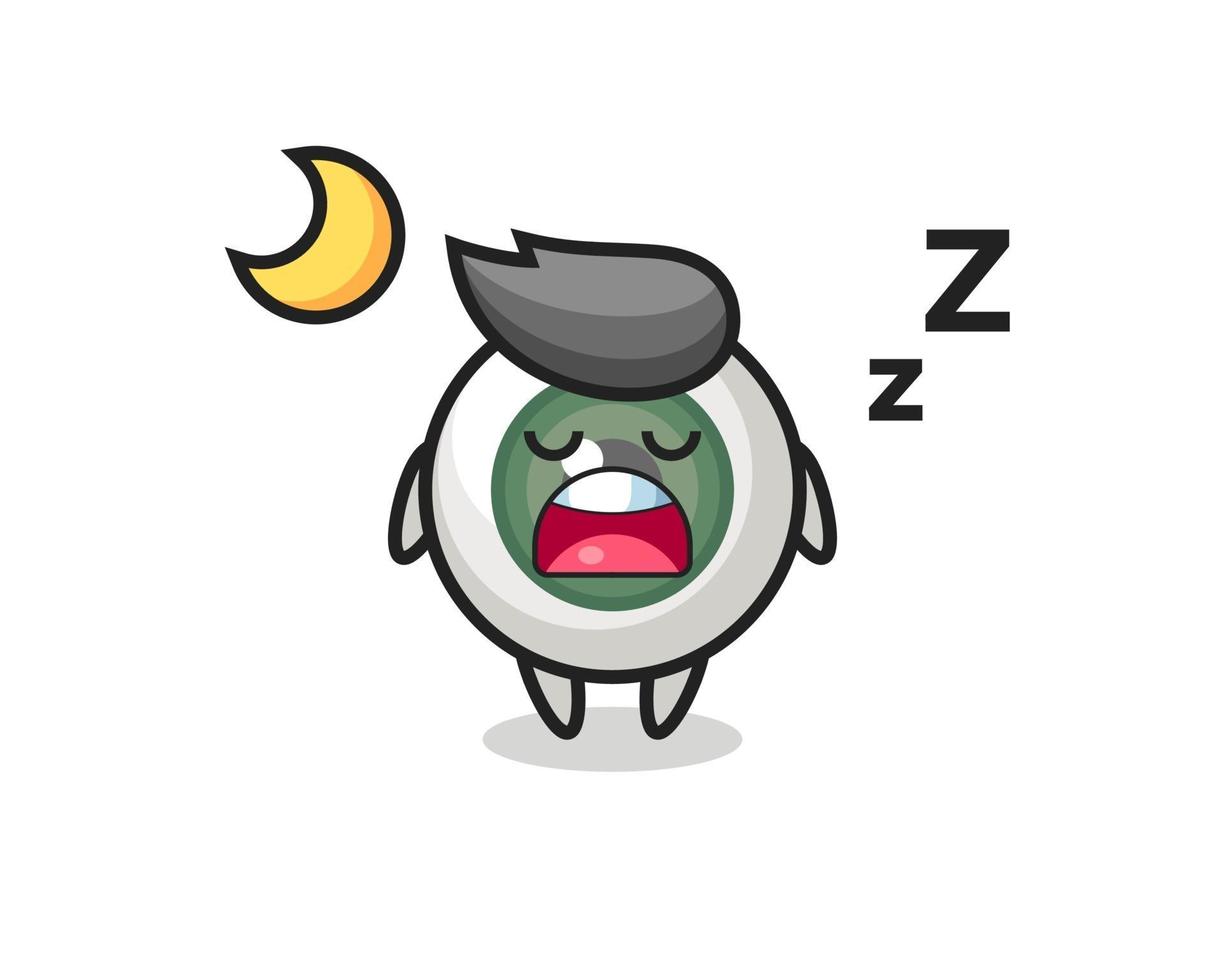 eyeball character illustration sleeping at night vector