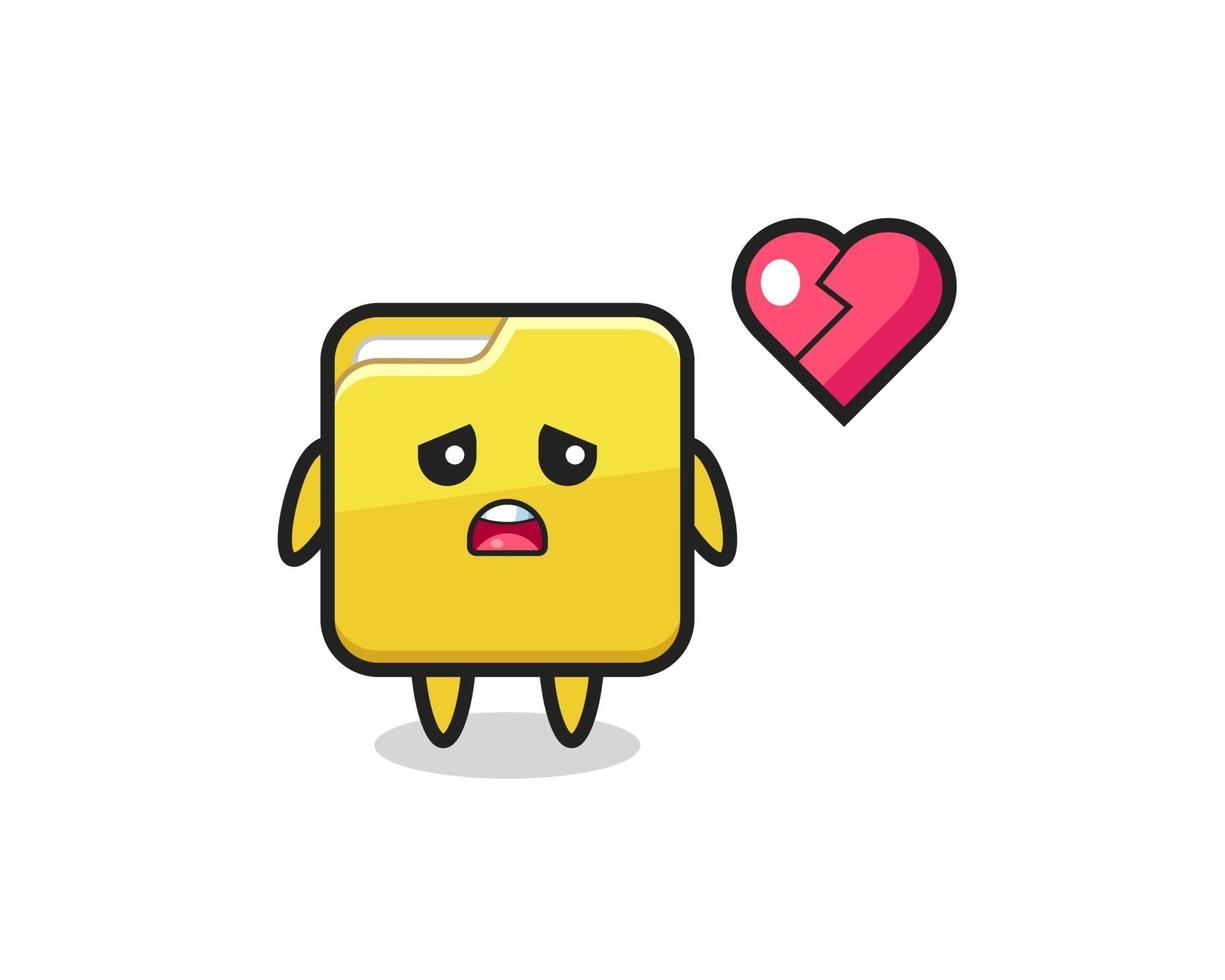 folder cartoon illustration is broken heart vector