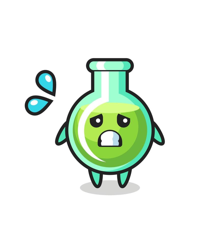 lab beakers mascot character with afraid gesture vector