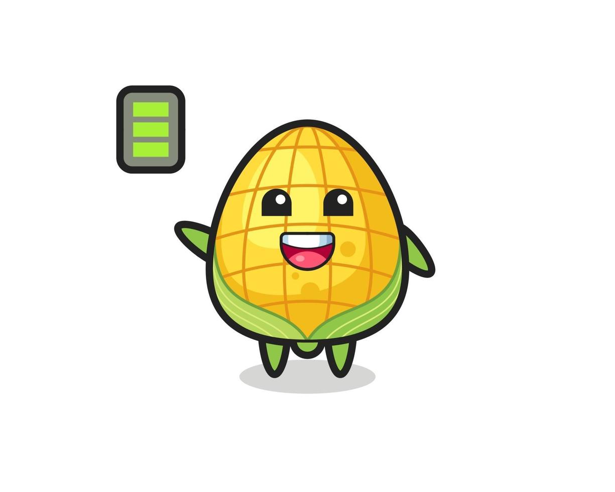 corn mascot character with energetic gesture vector