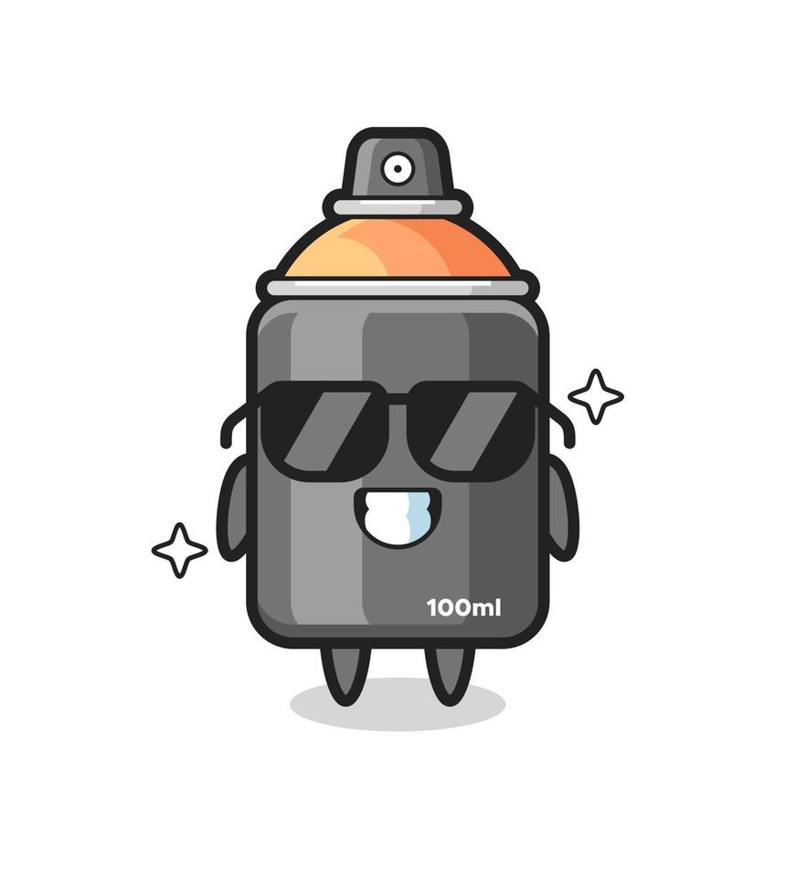 Cartoon mascot of spray paint with cool gesture vector