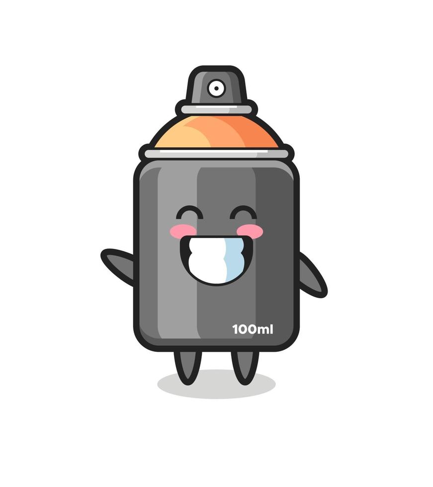 spray paint cartoon character doing wave hand gesture vector