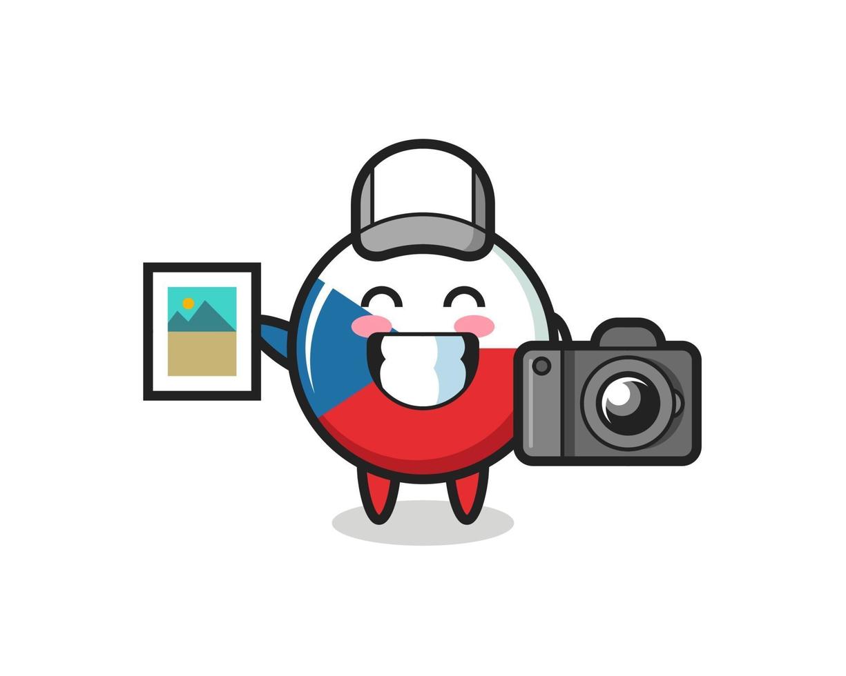 Character Illustration of czech flag badge as a photographer vector