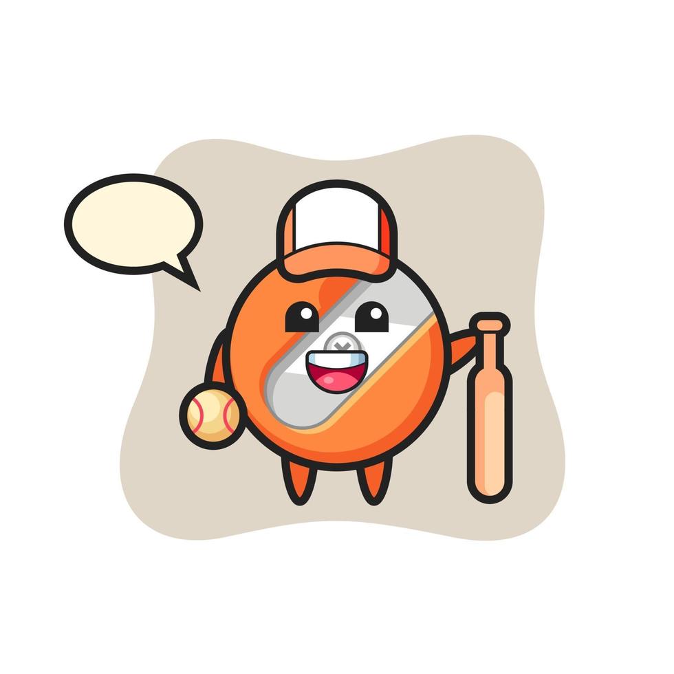 personaje de dibujos animados de sacapuntas como jugador de beisbol vector
