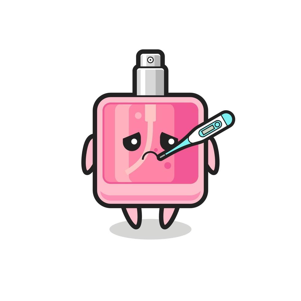 perfume mascot character with fever condition vector