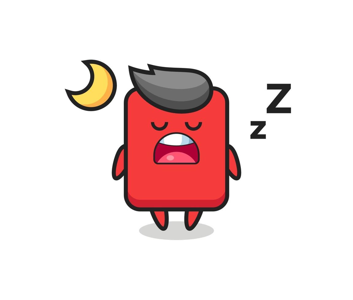 ilustración de personaje de tarjeta roja durmiendo por la noche vector