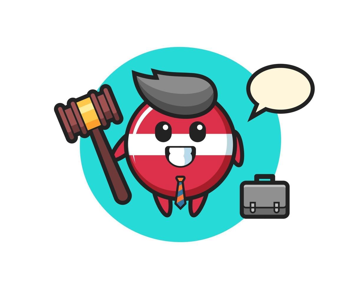 Illustration of latvia flag badge mascot as a lawyer vector