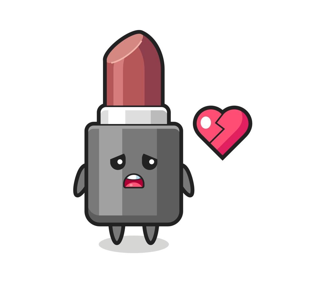 lipstick cartoon illustration is broken heart vector