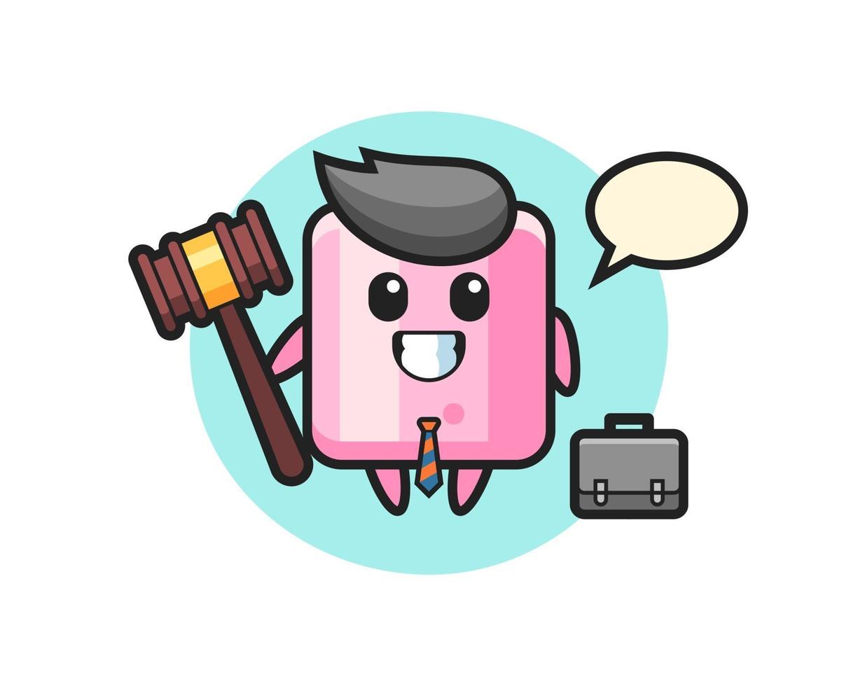 Illustration of marshmallow mascot as a lawyer vector