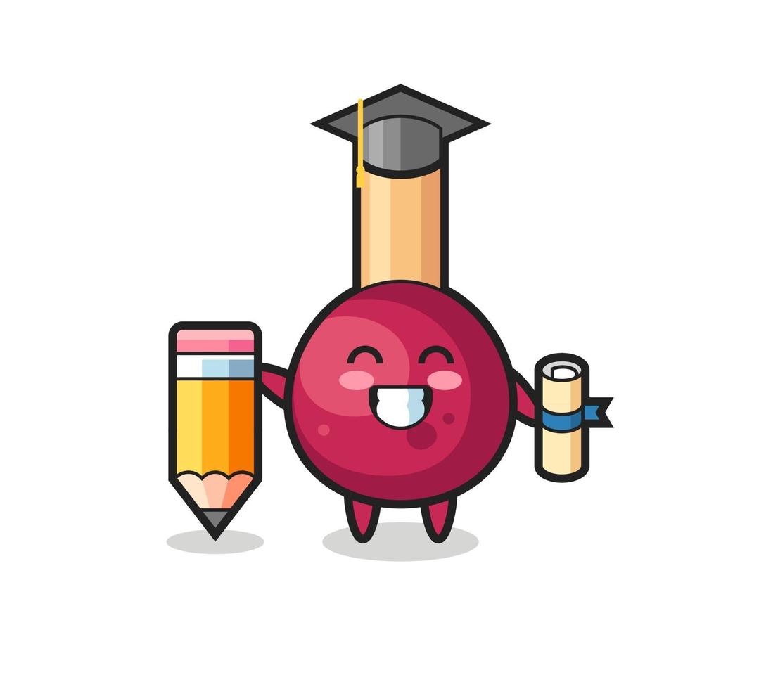 matches illustration cartoon is graduation with a giant pencil vector