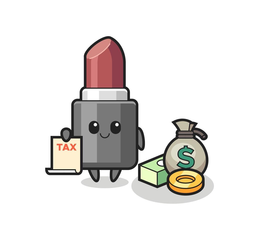 Character cartoon of lipstick as a accountant vector