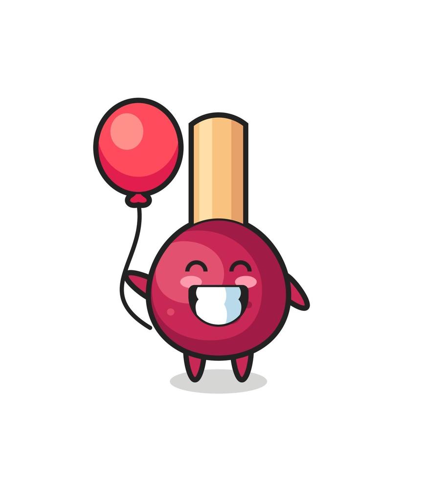 matches mascot illustration is playing balloon vector