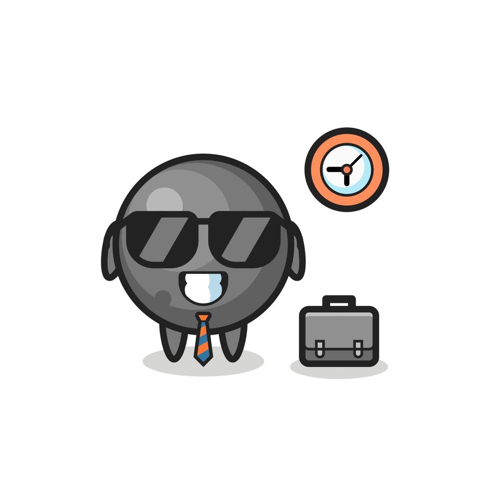 Cartoon mascot of cannon ball as a businessman vector