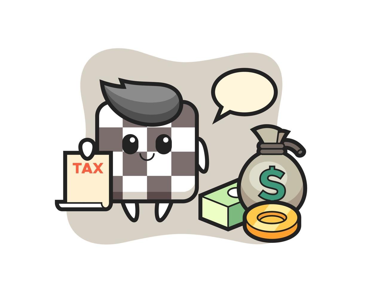 Character cartoon of chess board as a accountant vector