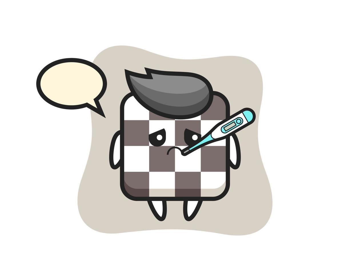chess board mascot character with fever condition vector