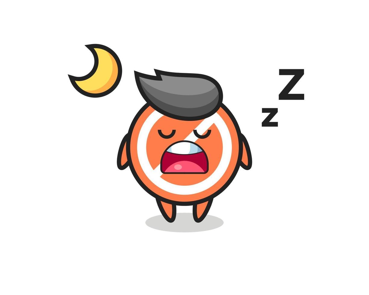 stop sign character illustration sleeping at night vector