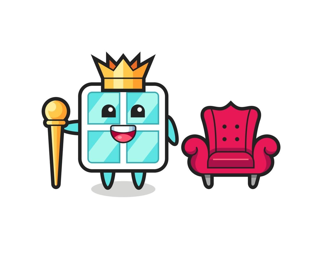 Mascot cartoon of window as a king vector