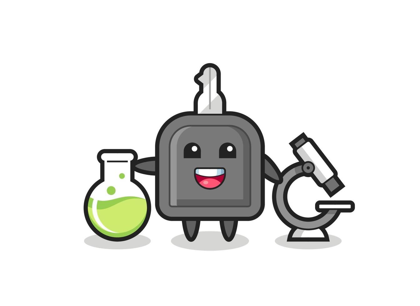 Mascot character of car key as a scientist vector