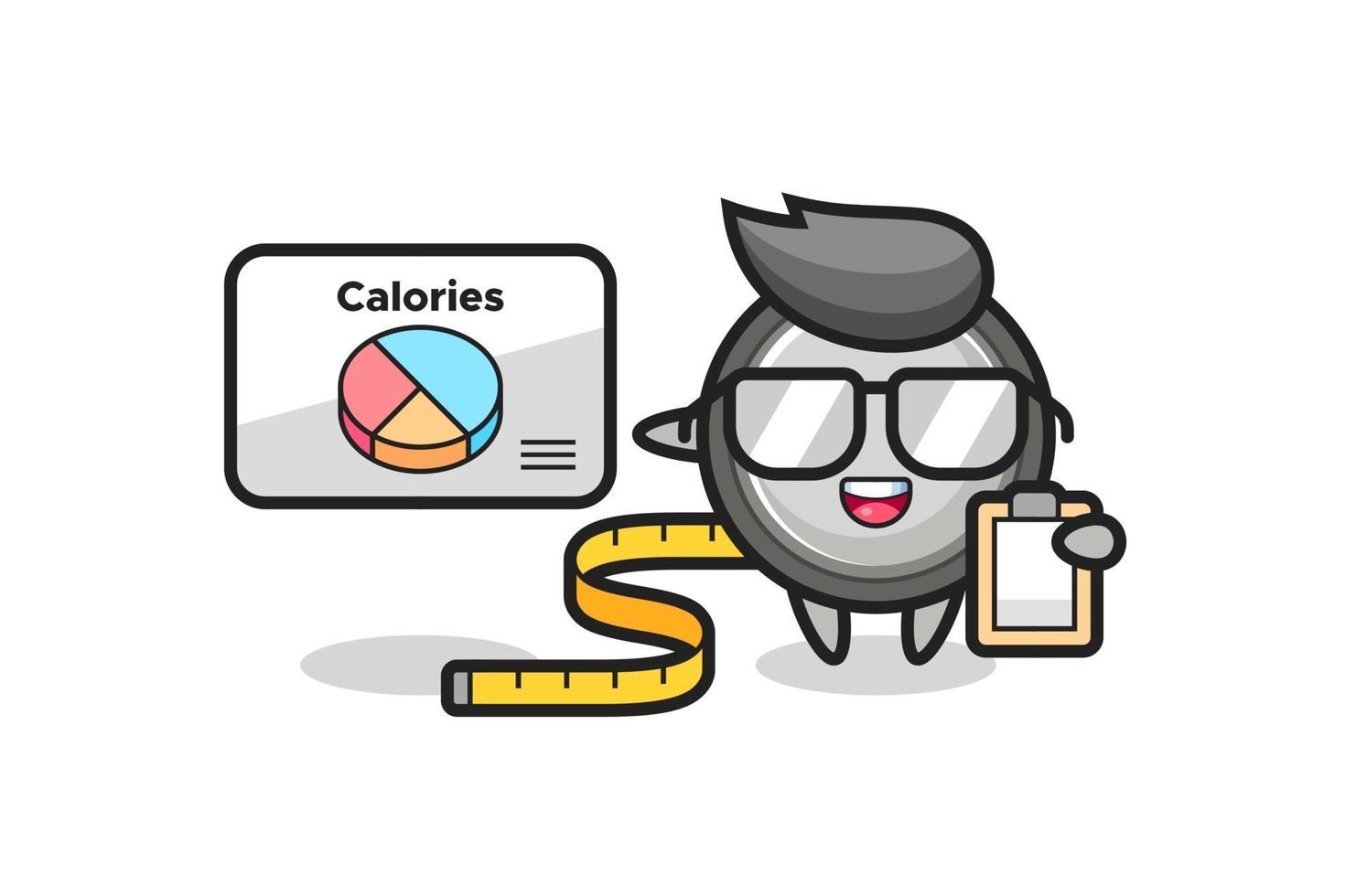 Illustration of button cell mascot as a dietitian vector