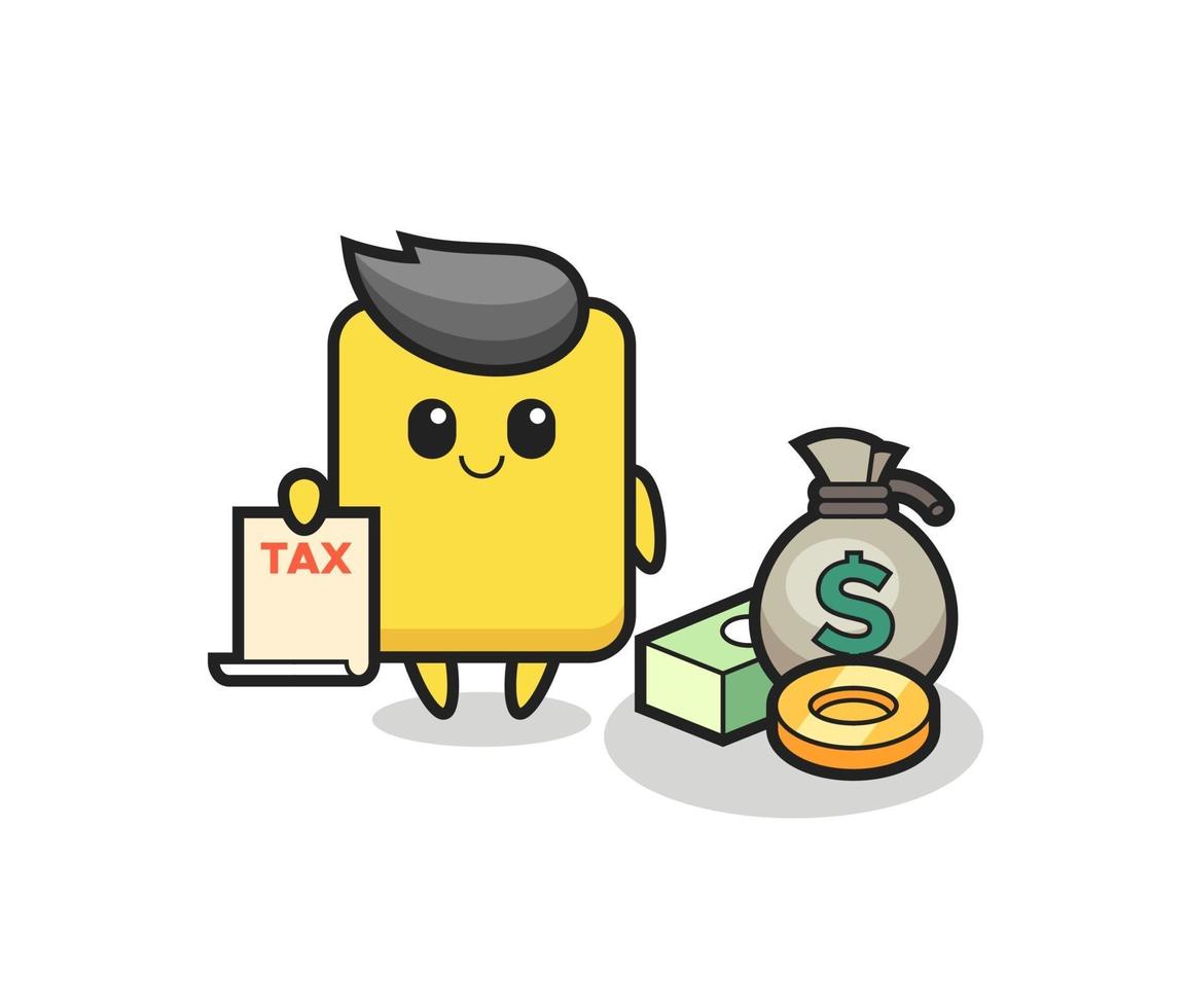 Character cartoon of yellow card as a accountant vector