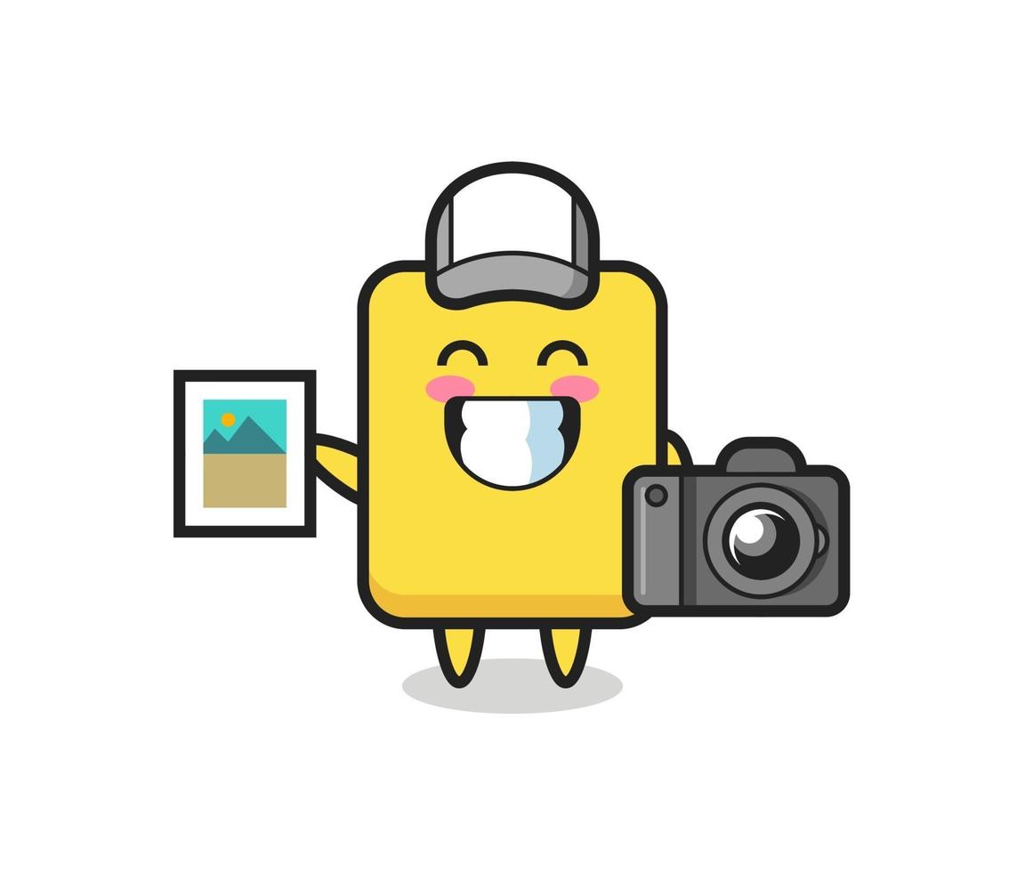 Character Illustration of yellow card as a photographer vector