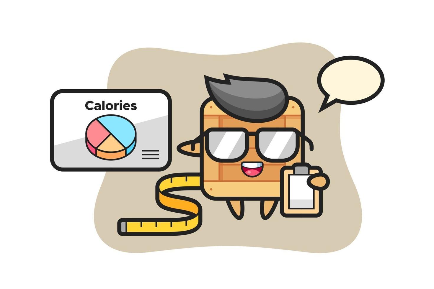 Illustration of wooden box mascot as a dietitian vector