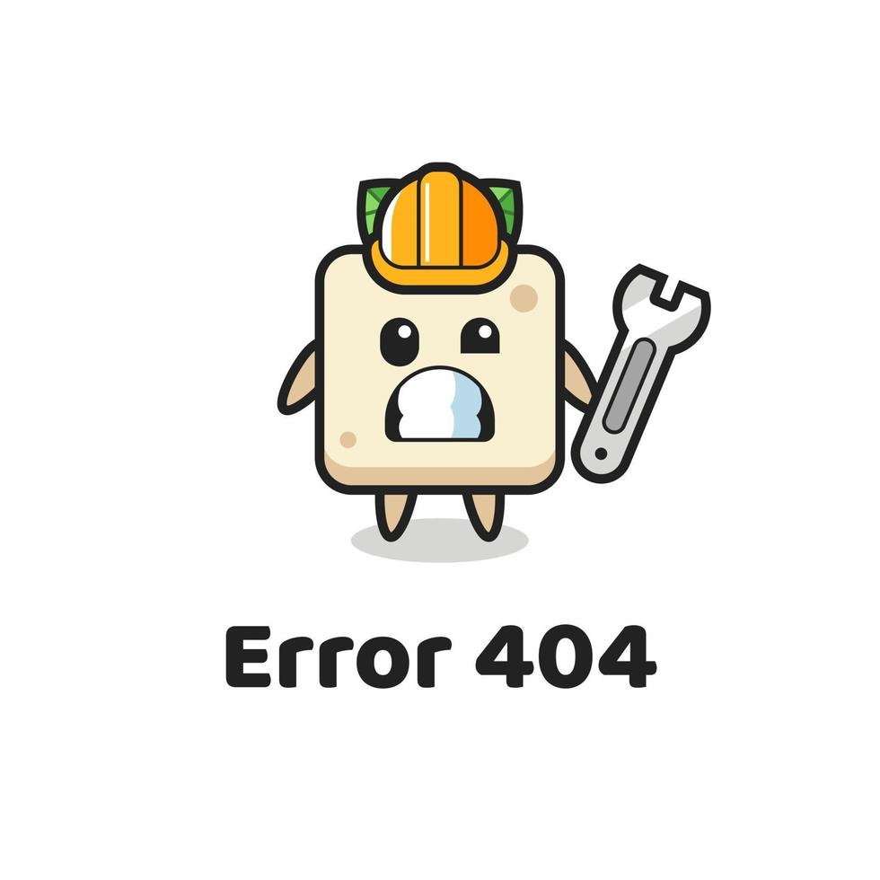 error 404 con la linda mascota tofu vector