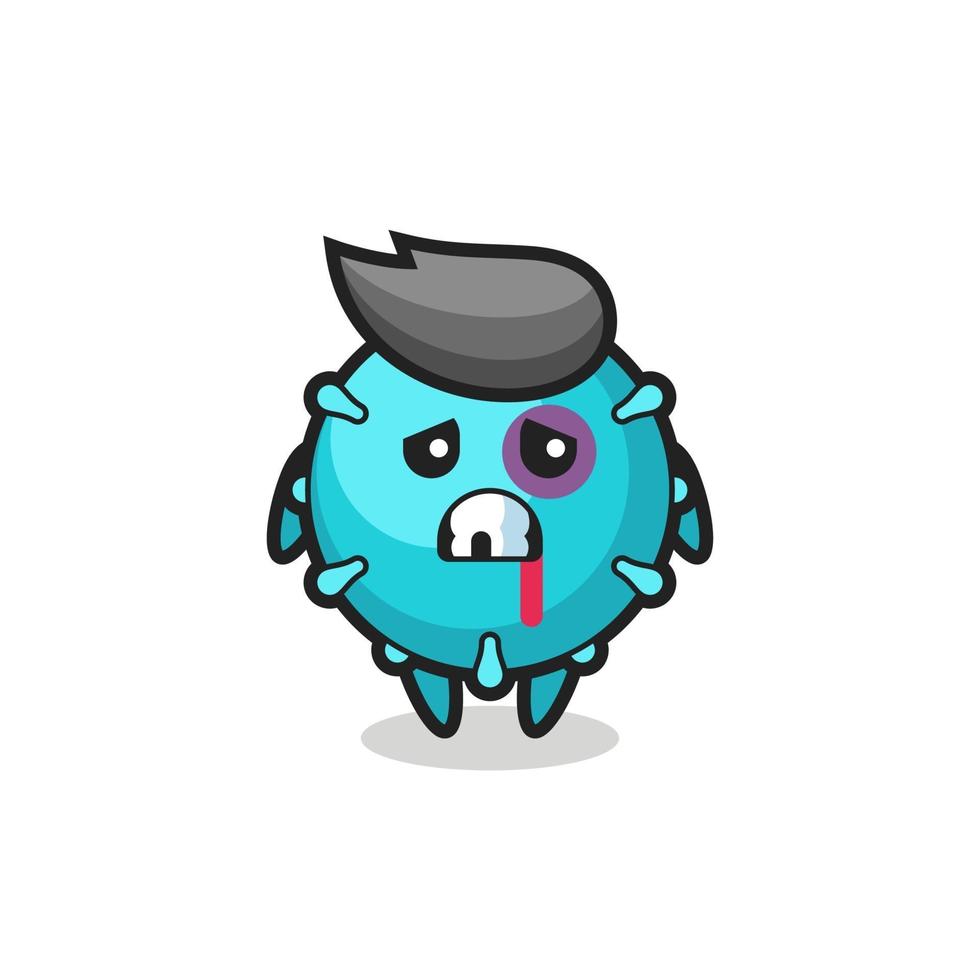 injured virus character with a bruised face vector