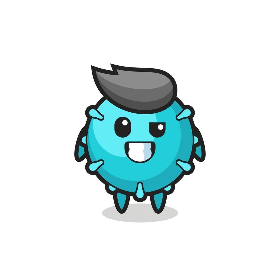 cute virus mascot with an optimistic face vector