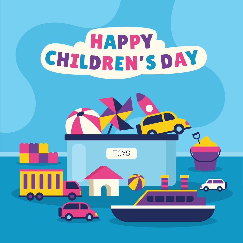 Children's Day with Toys Background vector