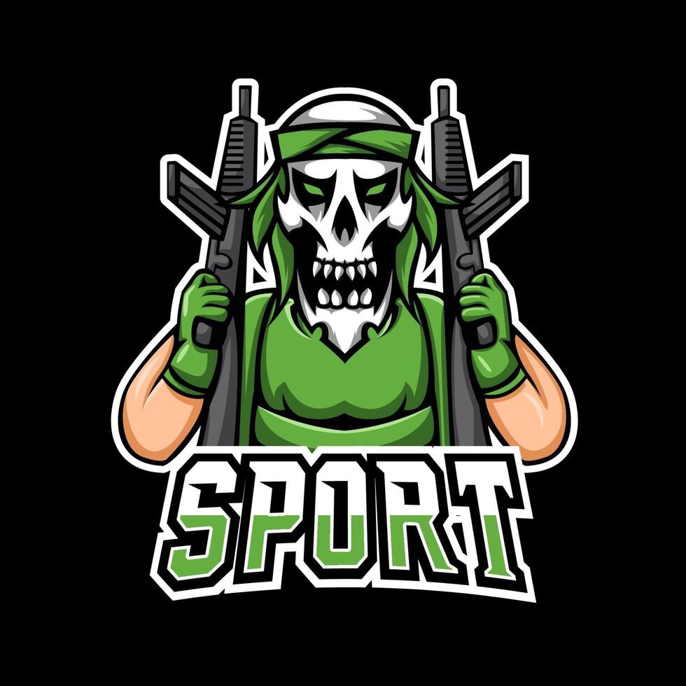 shooter sport e-sport gaming mascot logo template, for your team vector