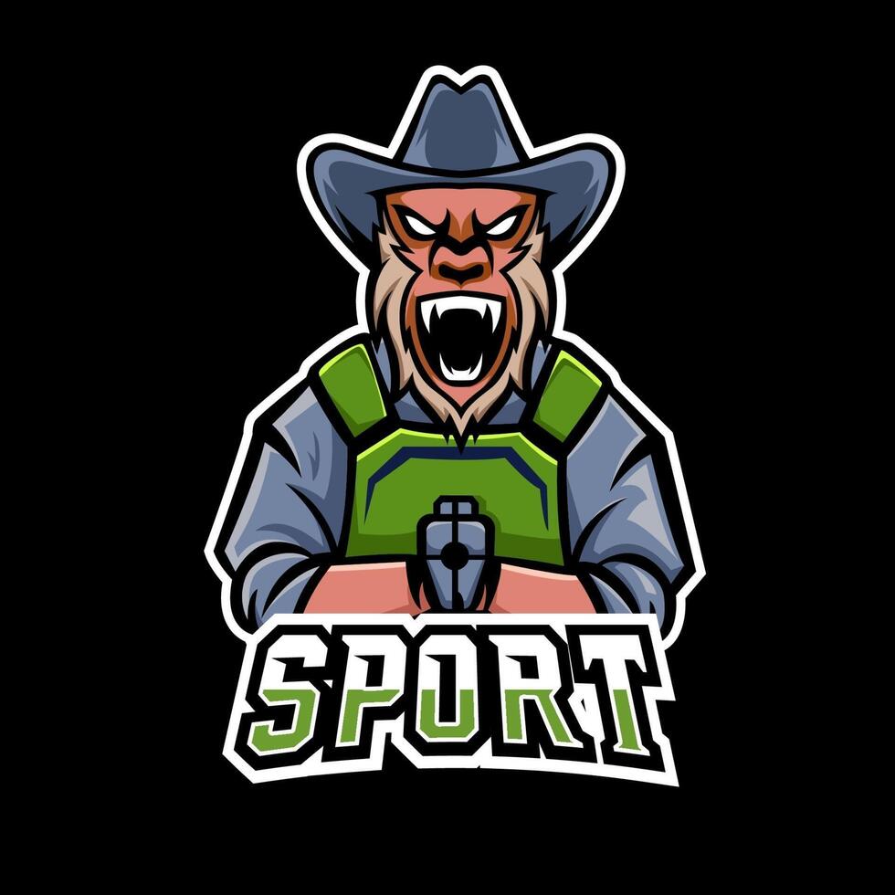 shooter sport e-sport gaming mascot logo template, for your team vector
