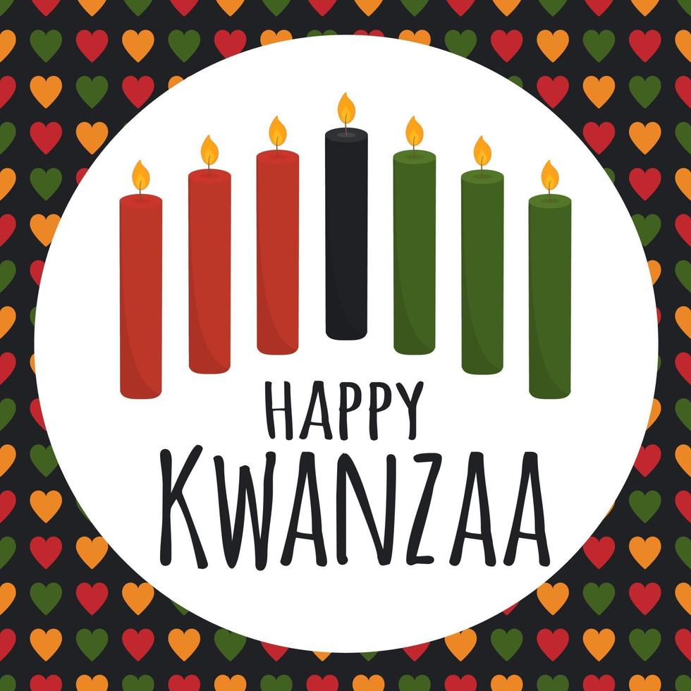Kwanzaa - African American heritage holiday.  greeting card vector