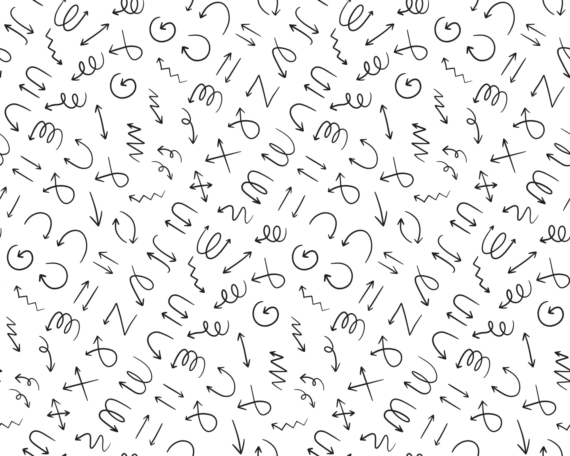 Seamless pattern background with different hand drawn arrow signs ...