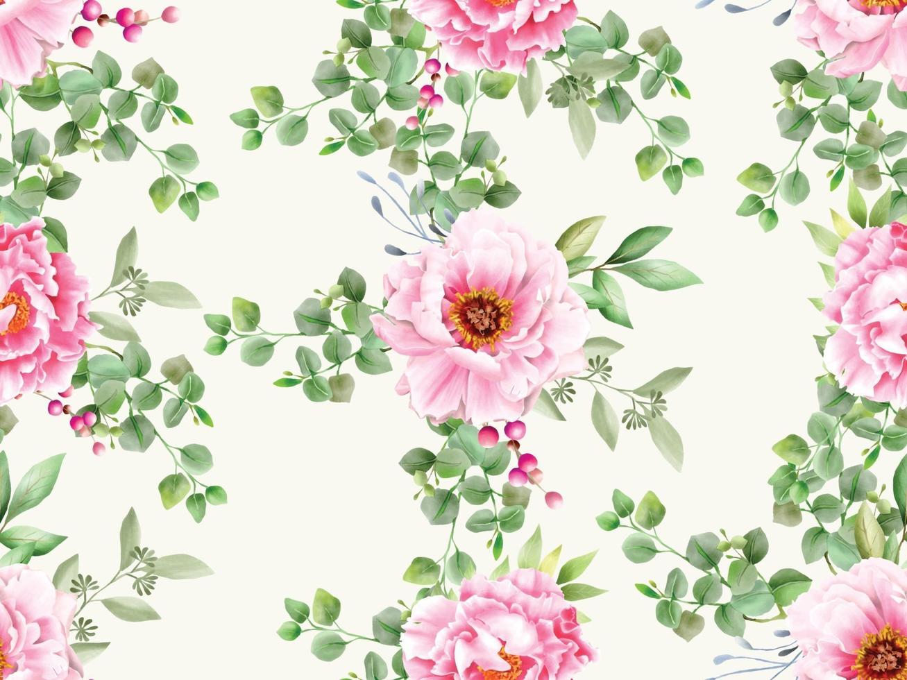 beautiful floral watercolor seamless pattern vector