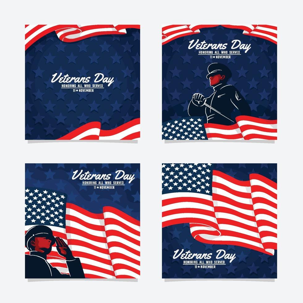 Veteran Day Social Media Post vector